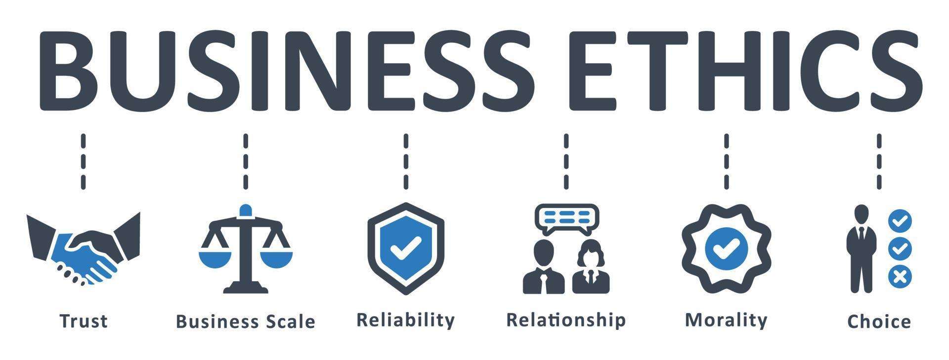 business-ethics-icon-illustration-business-ethics-behavior-responsibility-trust-reputation-goal-infographic-template-presentation-concept-banner-pictogram-icon-set-icons-vector